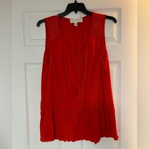 French Laundry Vibrant Orange Sleeveless Blouse.